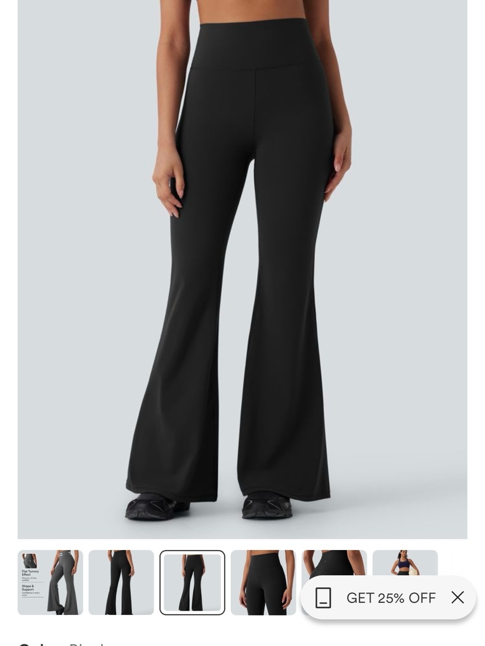 High-Waist Flared Yoga Pants - Black